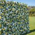 Yellow & Blue Greenery Premium Flower Backdrop | 322