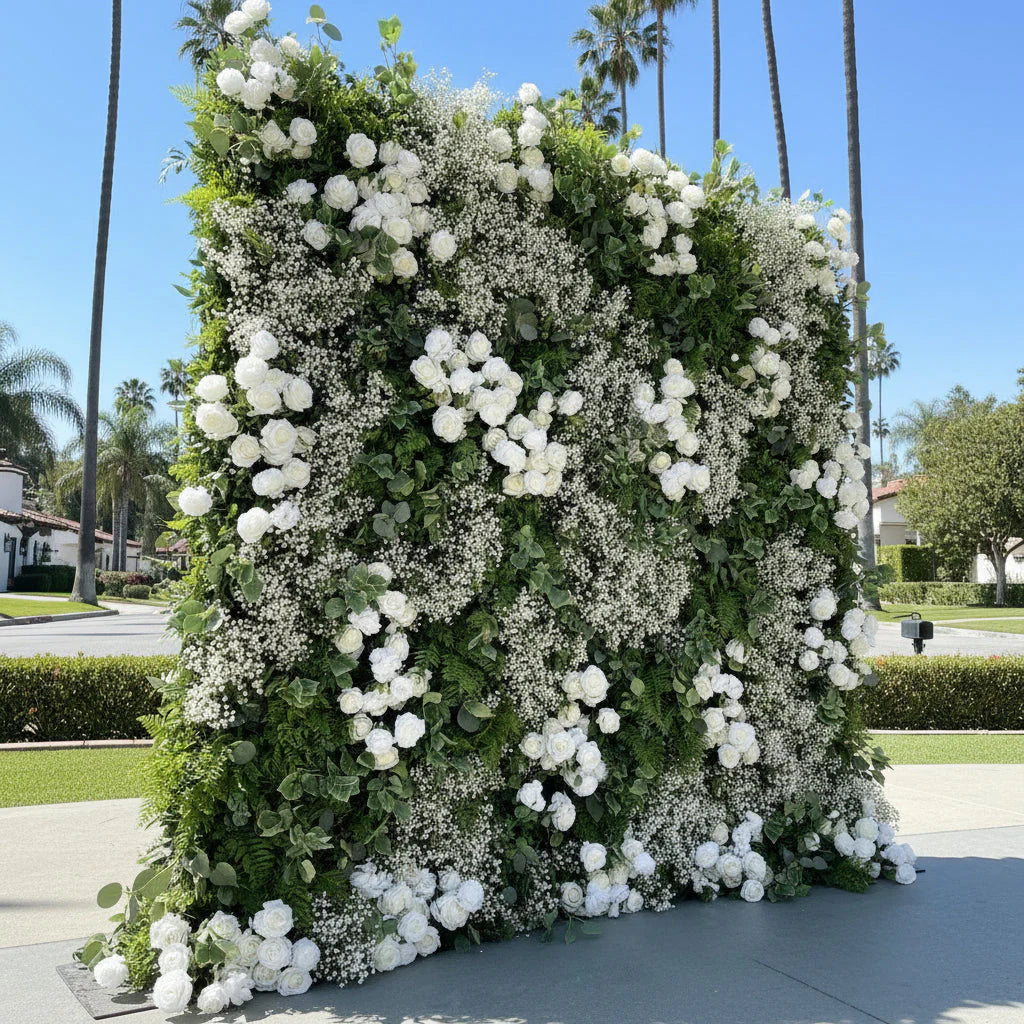 Green & White Baby's Breath Premium Flower Backdrops | 233