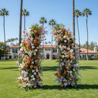 Premium Purple, Orange and White Greenery Flower Backdrops | 4569