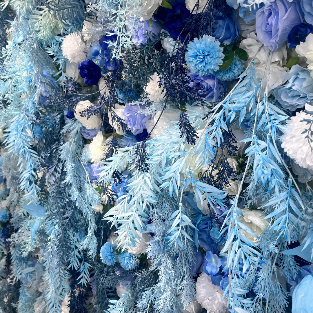 Into The Meadow Dripping Blue & White Flower Backdrop | 284
