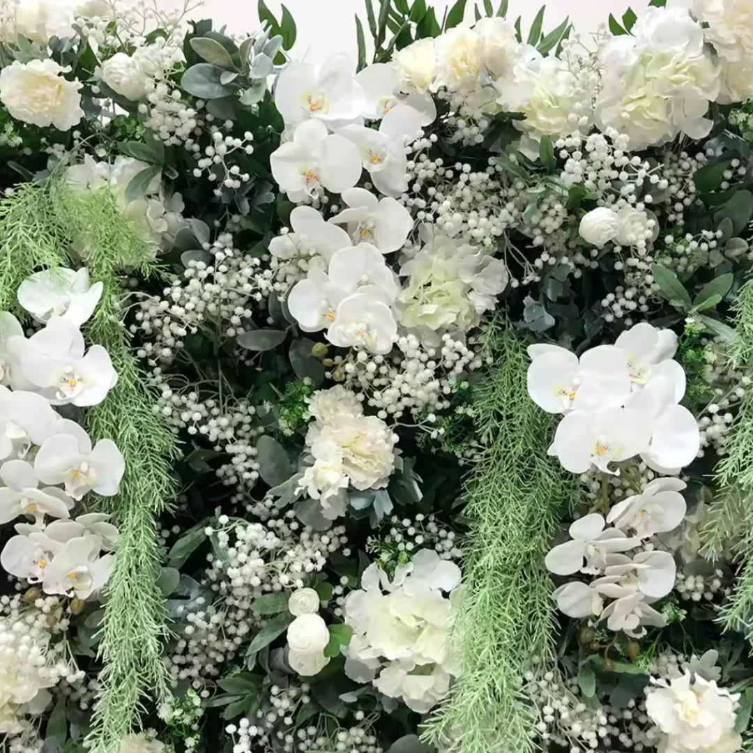 Dripping White Rose Greenery Premium Flower Backdrops | 138