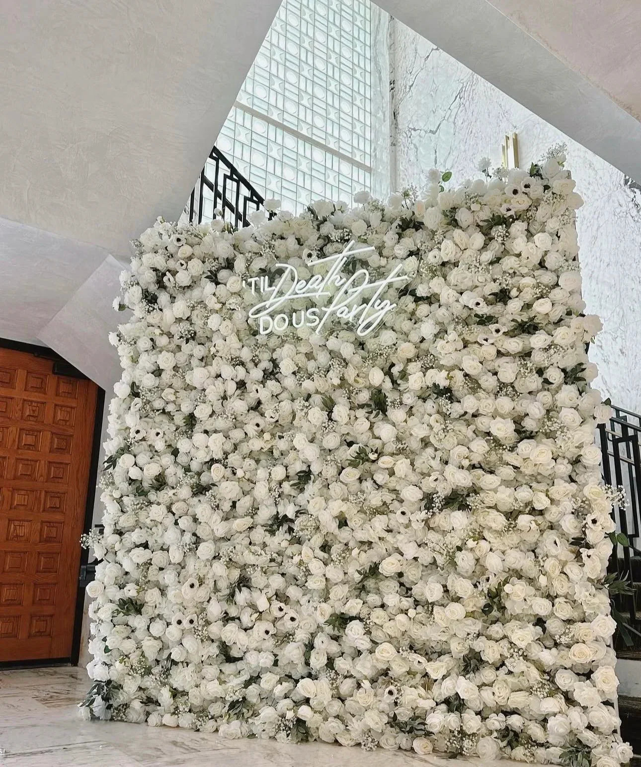 White Greenery Mini Sunflower Premium Flower Backdrops | 251