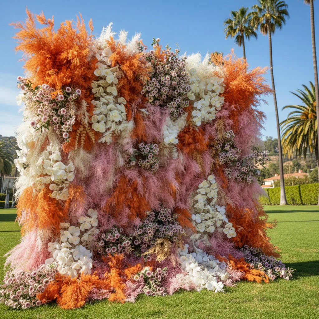 Into the Meadow Premium Orange & Pink Flower Backdrops | 115
