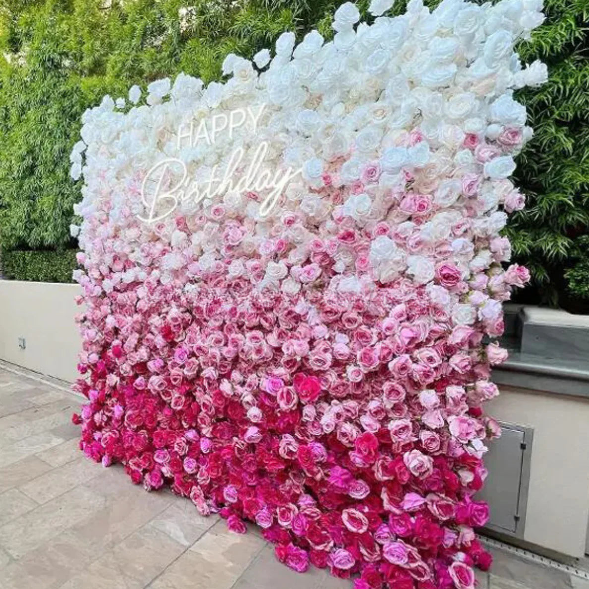 Pink & White Premium Ombre Flower Backdrops | 112