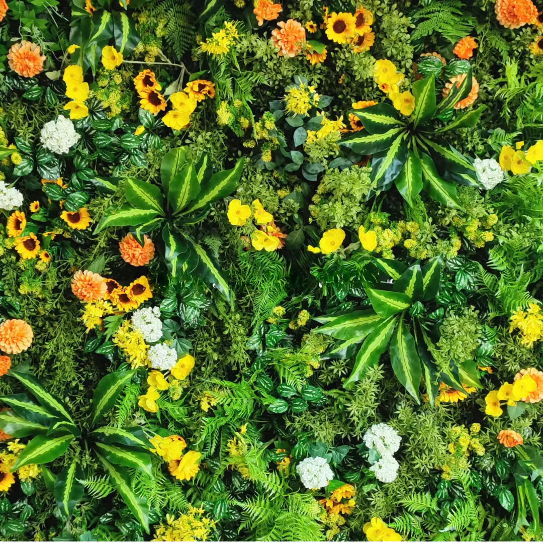 Orange Sunflower Tropical Greenery Premium Flower Backdrops | 510