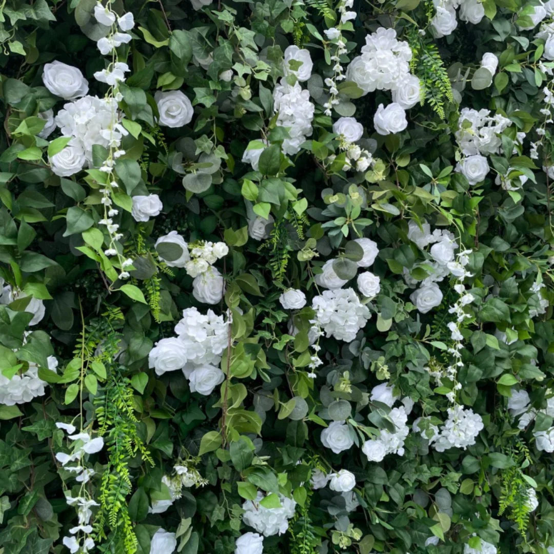 Wild White Rose Greenery Premium Flower Backdrops | 151