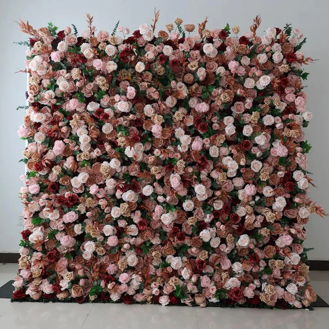 Brown, Pink and Blush Greeenry Premium Flower Backdrops | 211