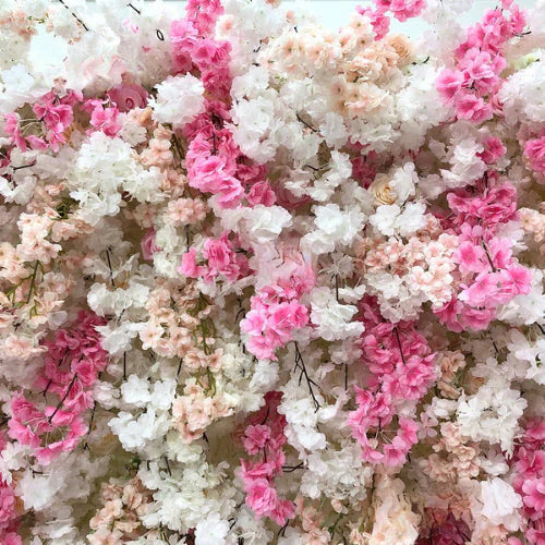 Blush, Pink and White Rose Cherry Blossom Premium Flower Backdrops | 257