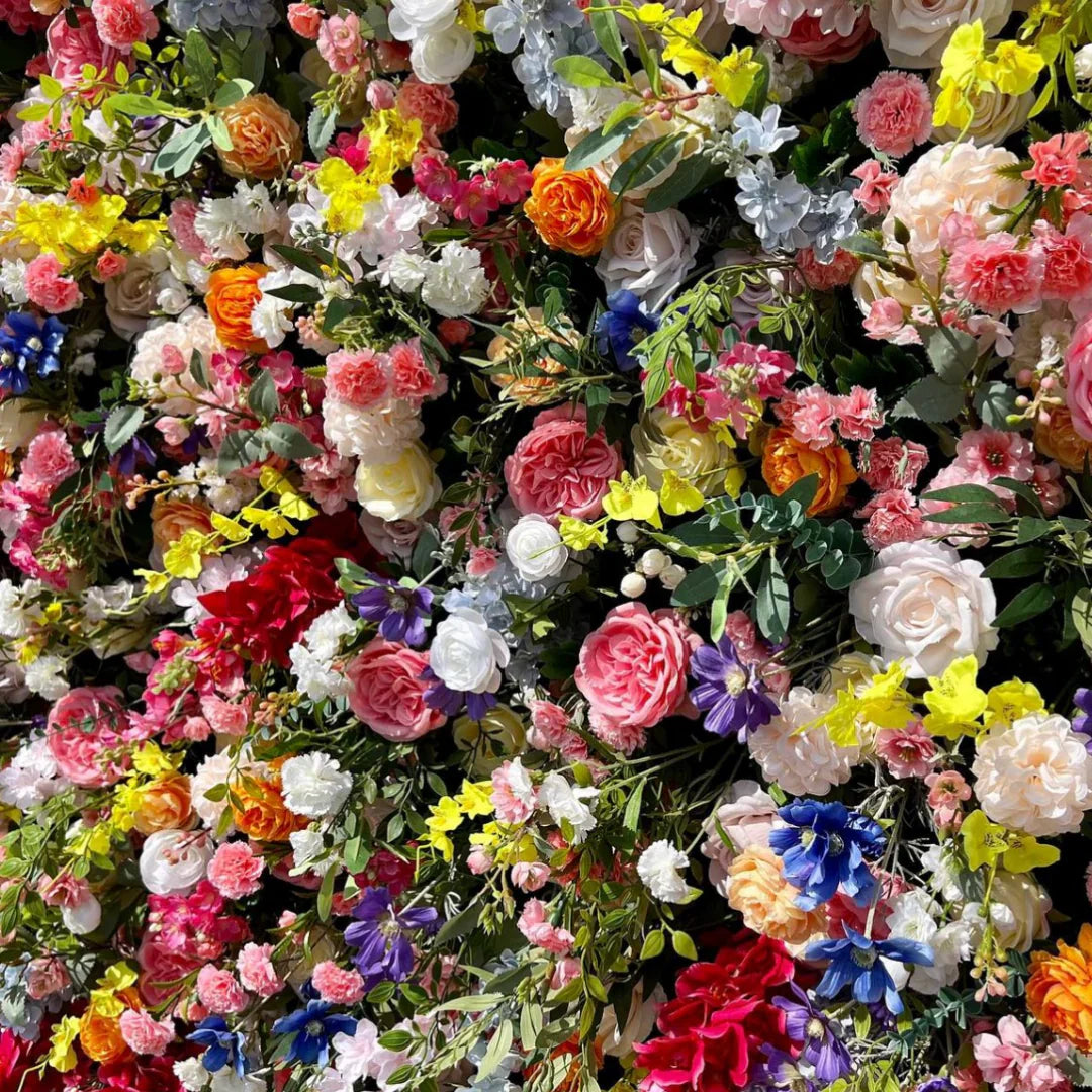 Deluxe Multi Color Pink, Purple, Yellow Premium Flower Backdrops | 033