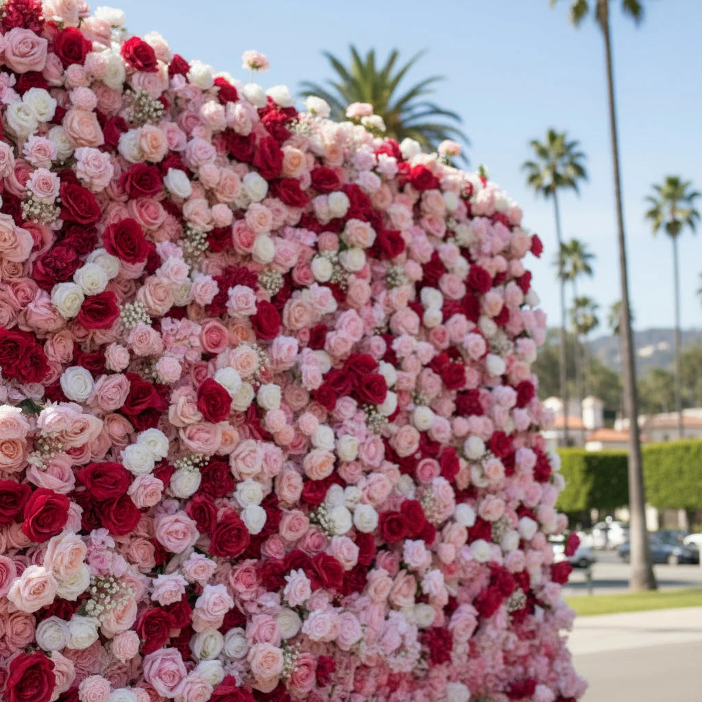 Light Pink, Red & White Wild Rose Premium Flower Backdrops | 176