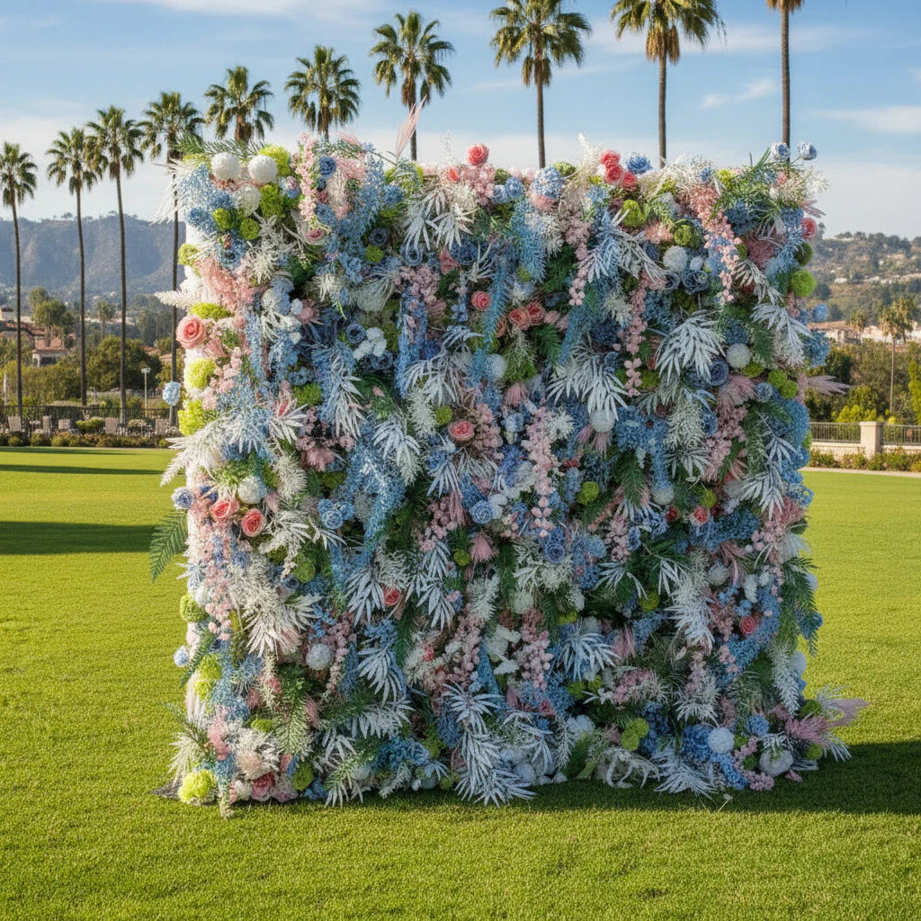 Into The Meadow Dripping Pink, Blue and White Flower Backdrops | 267