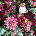 Deep Red, Pink and Greenery Premium Rose Flower Backdrops | 214