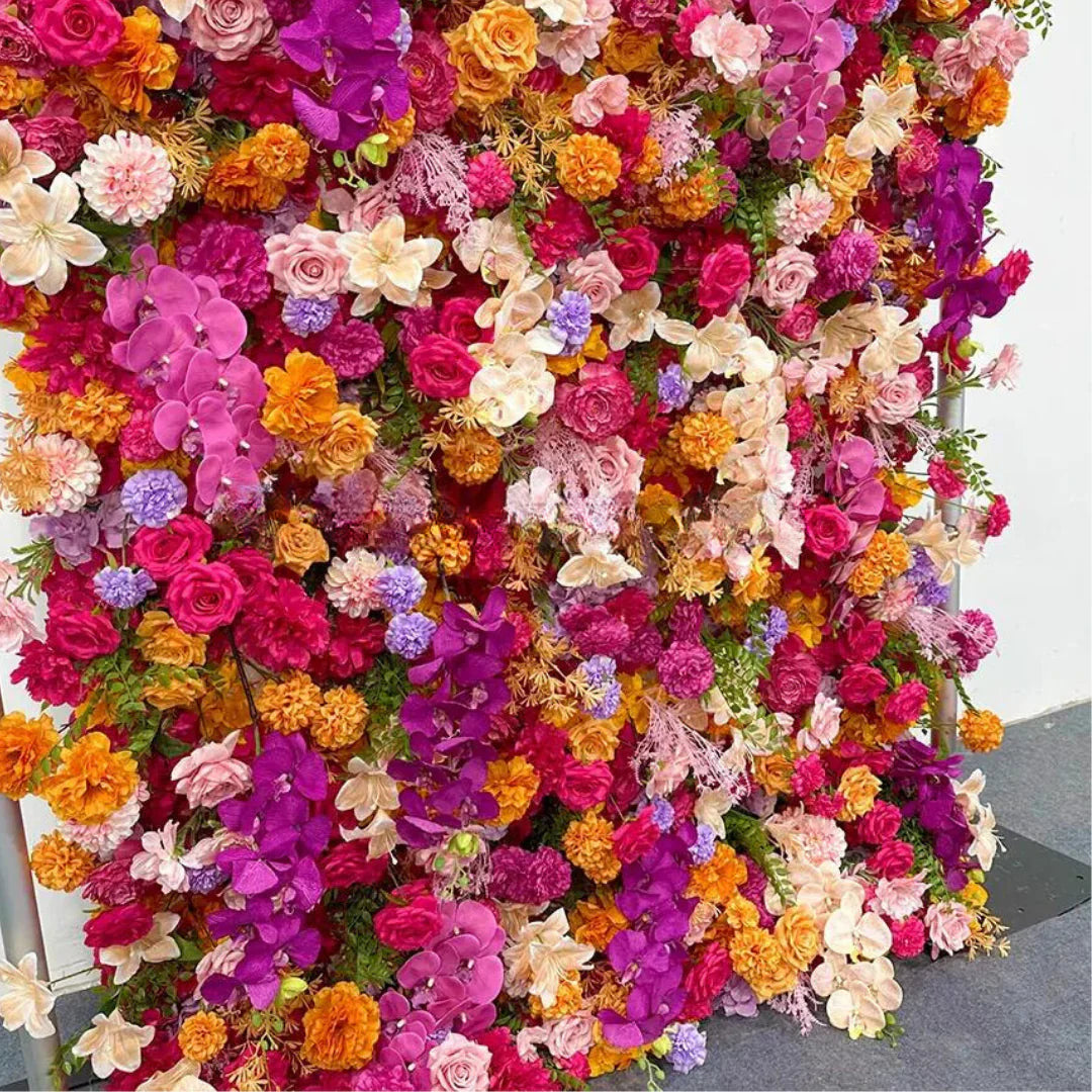 Into The Meadow Premium Fuscia and Orange Flower Backdrops | 036