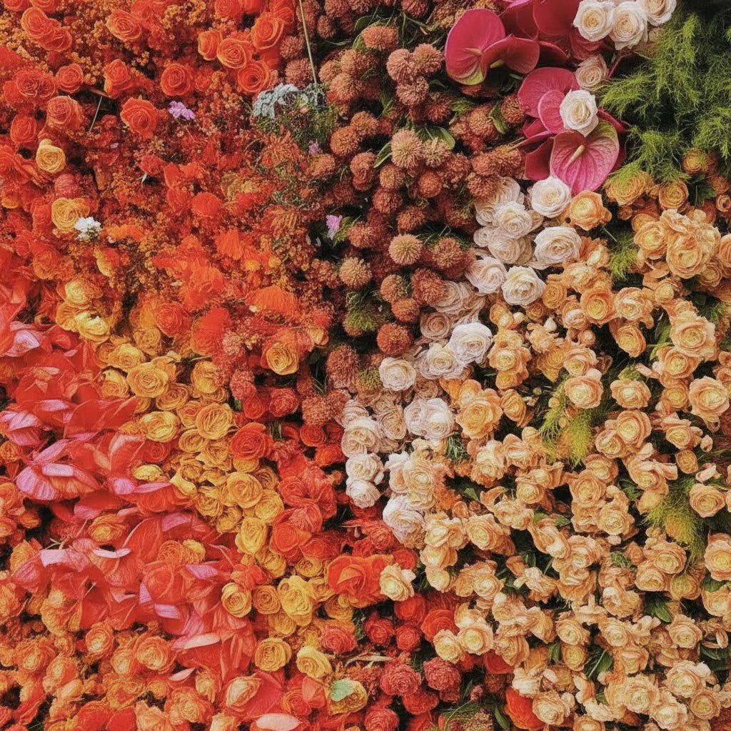 Orange, Brown and Pink Premium Flower Backdrops | 213