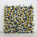 Blue and Yellow Wild Rose Sunflower Premium Flower Backdrops | 286