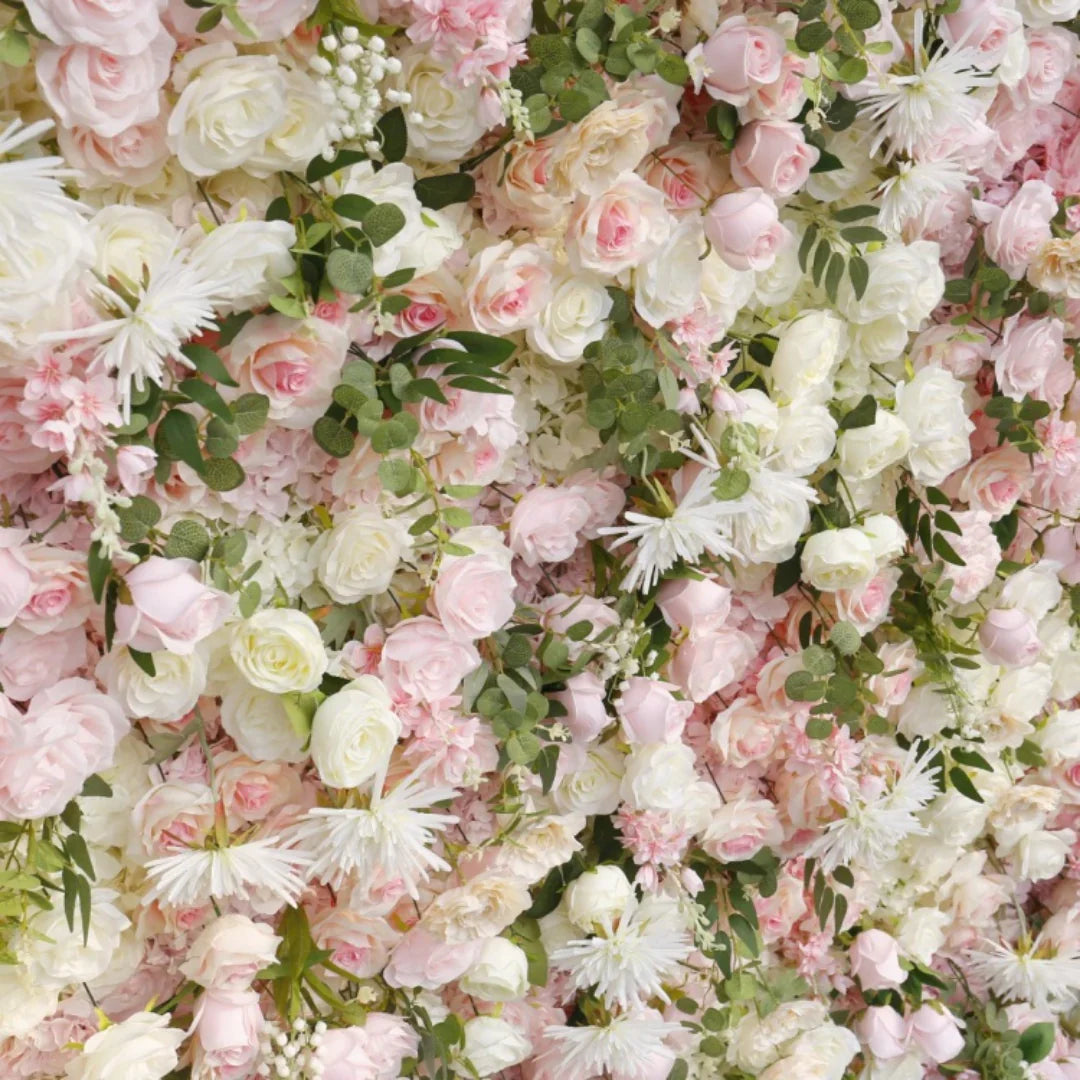 Pink Cream Greenery Flower Backdrops | 266