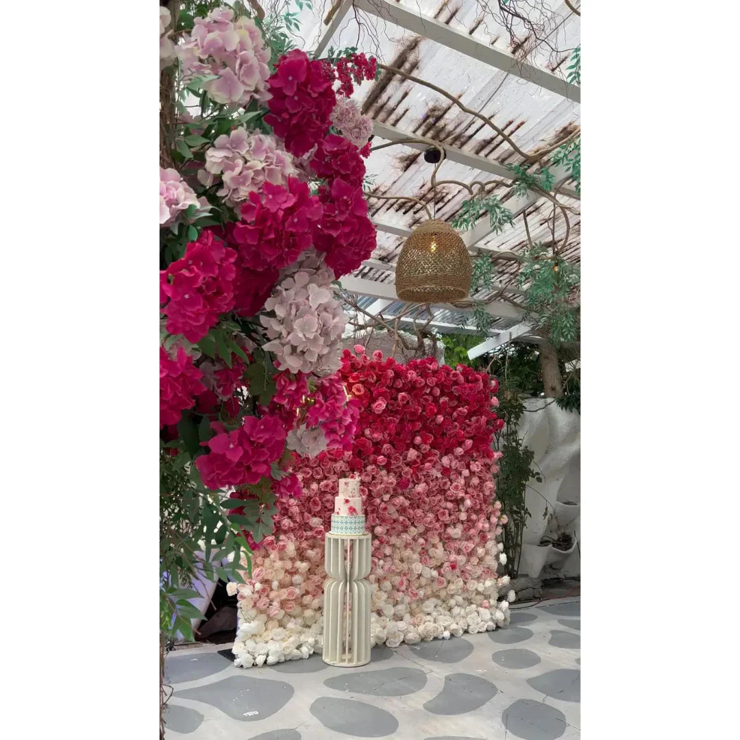 Pink & Ivory Premium Ombre Flower Backdrops | 321