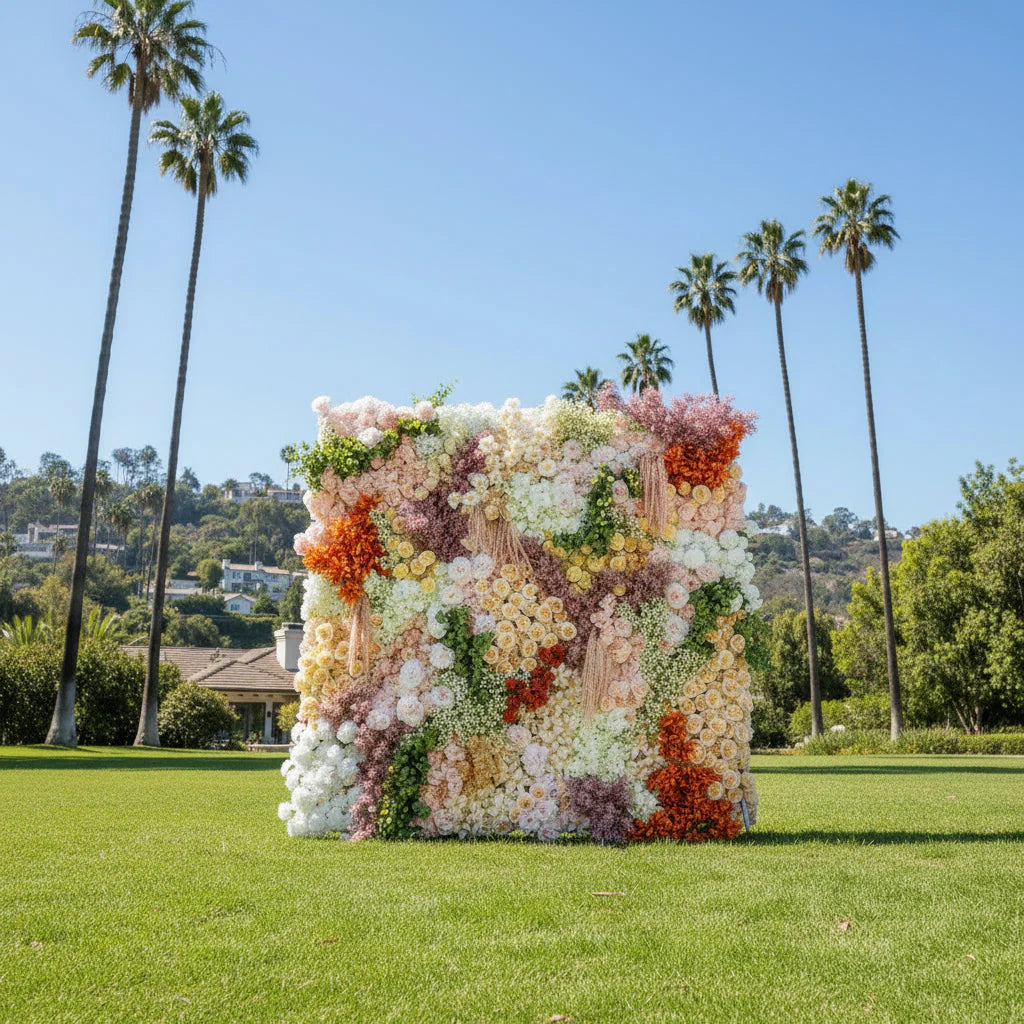 Dripping Pink, Green and Yellow Premium Flower Backdrops | 144