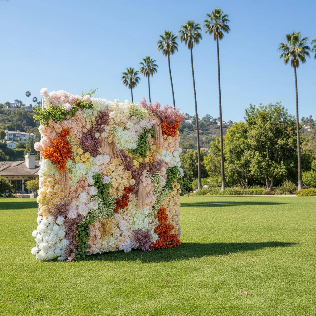 Dripping Pink, Green and Yellow Premium Flower Backdrops | 144