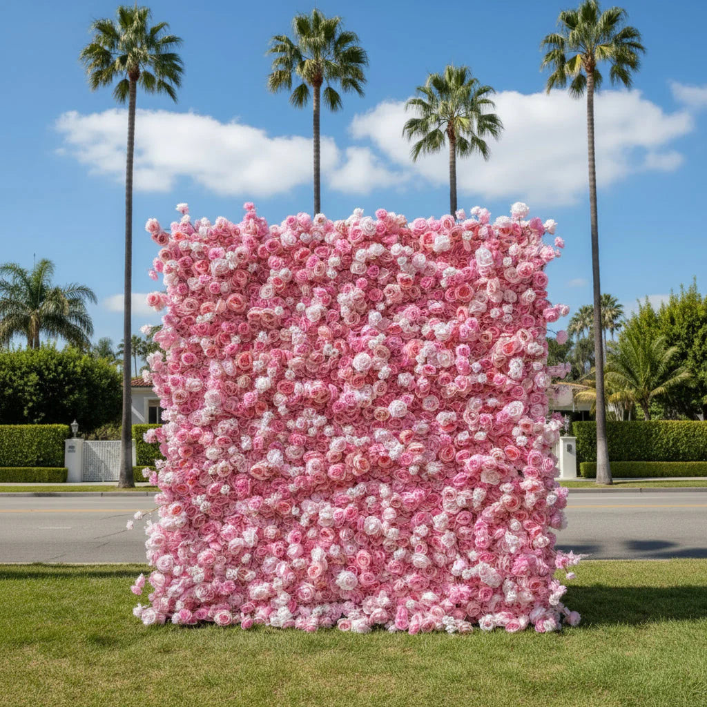 Deluxe Baby Pink and White Wild Rose Flower Backdrops | 622