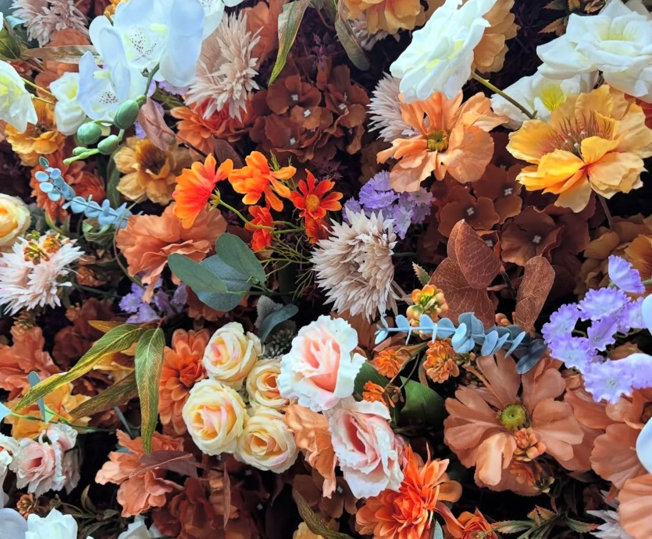 Dripping Florals Orange, Brown and Yellow Premum Flower Backdrops | 291