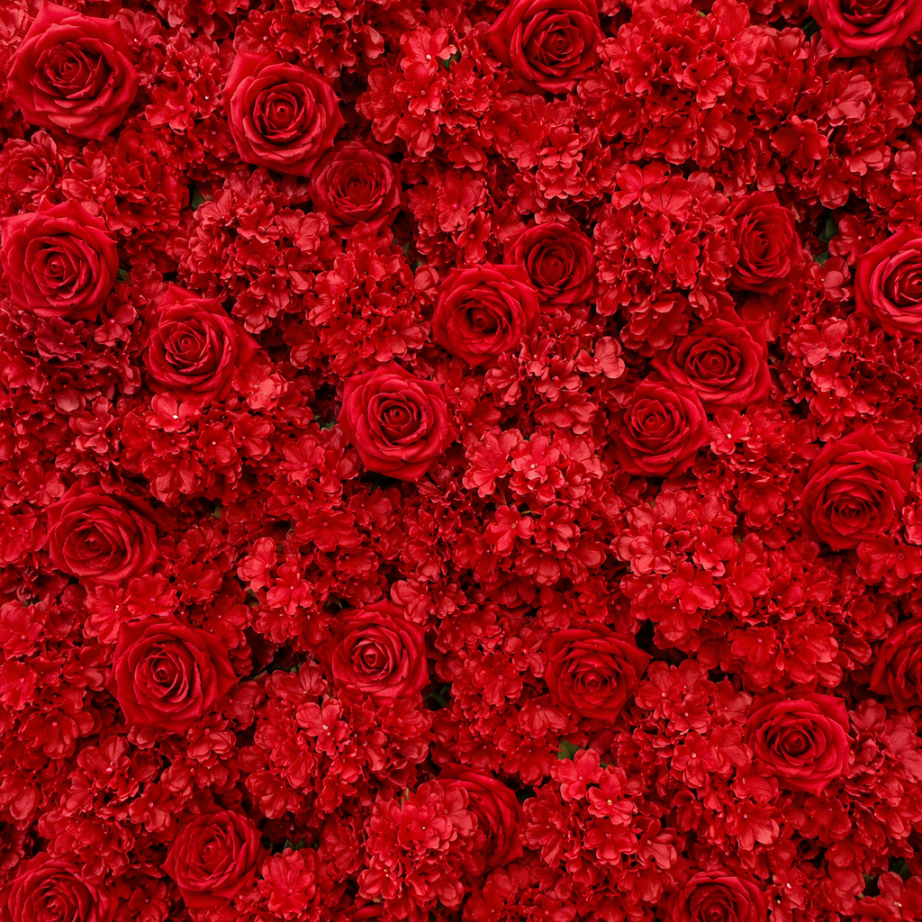 Classic Red Rose Hydrangea Backdrop | 004