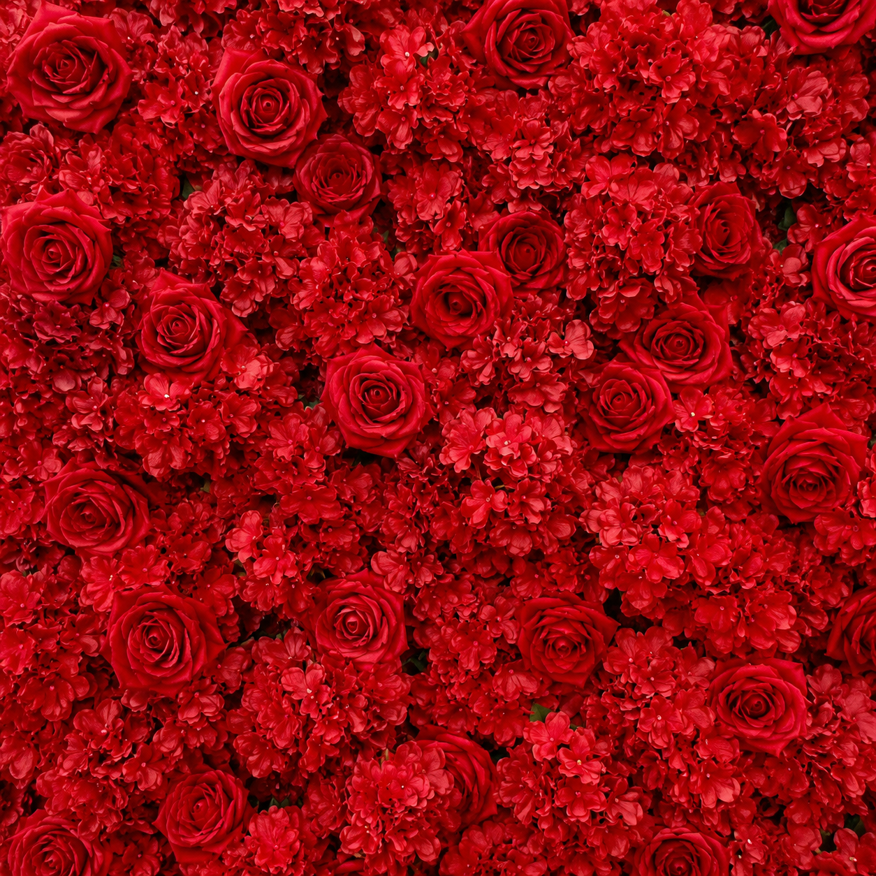 Classic Red Rose Hydrangea Backdrop | 004