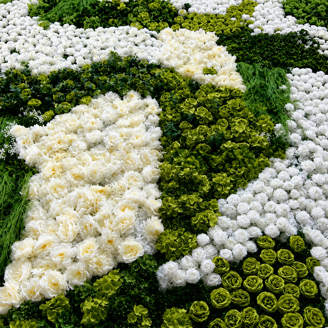 White Cream Greenery Premium Flower Backdrops | 324