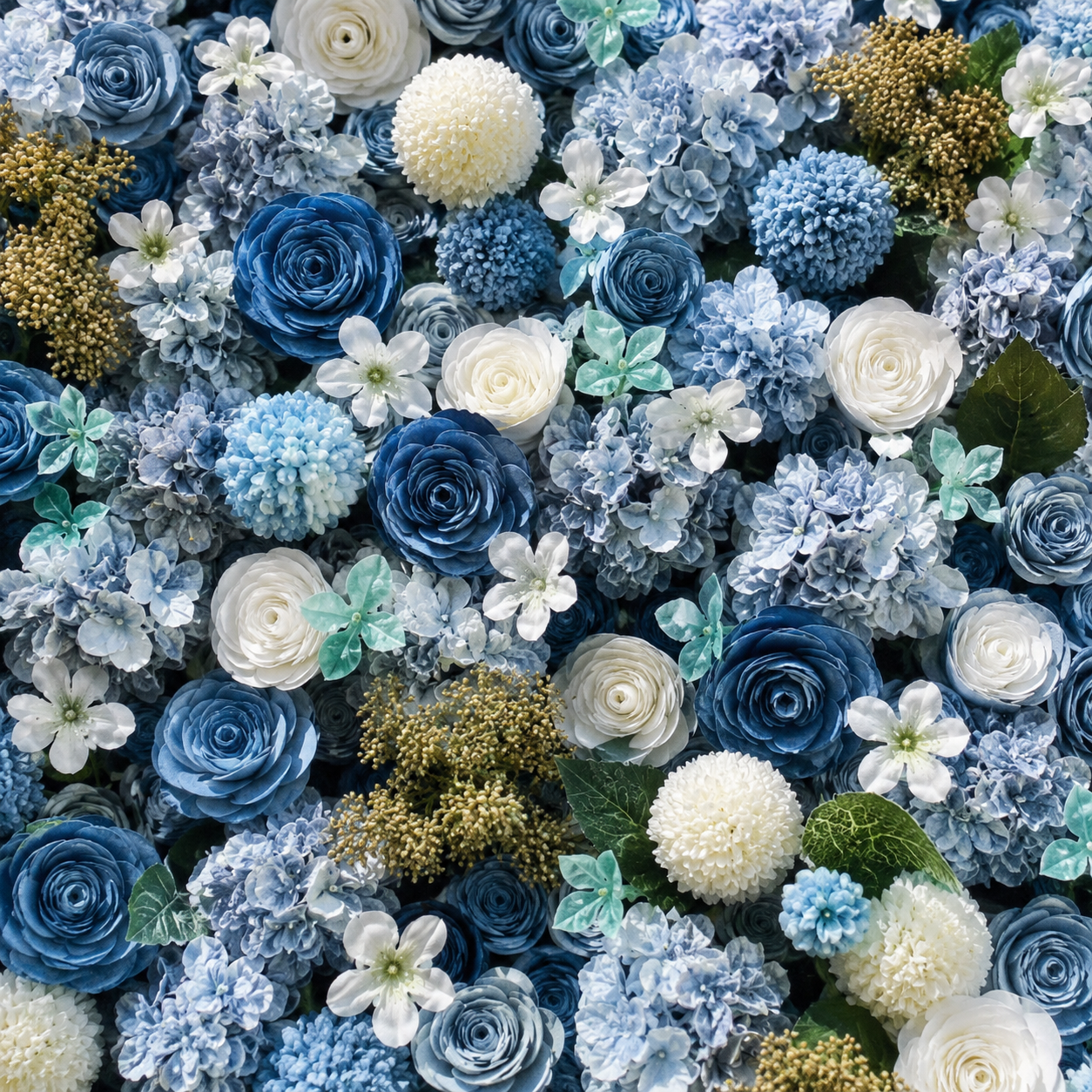 Sea of Blue & Cream Premium Flower Backdrops | 269