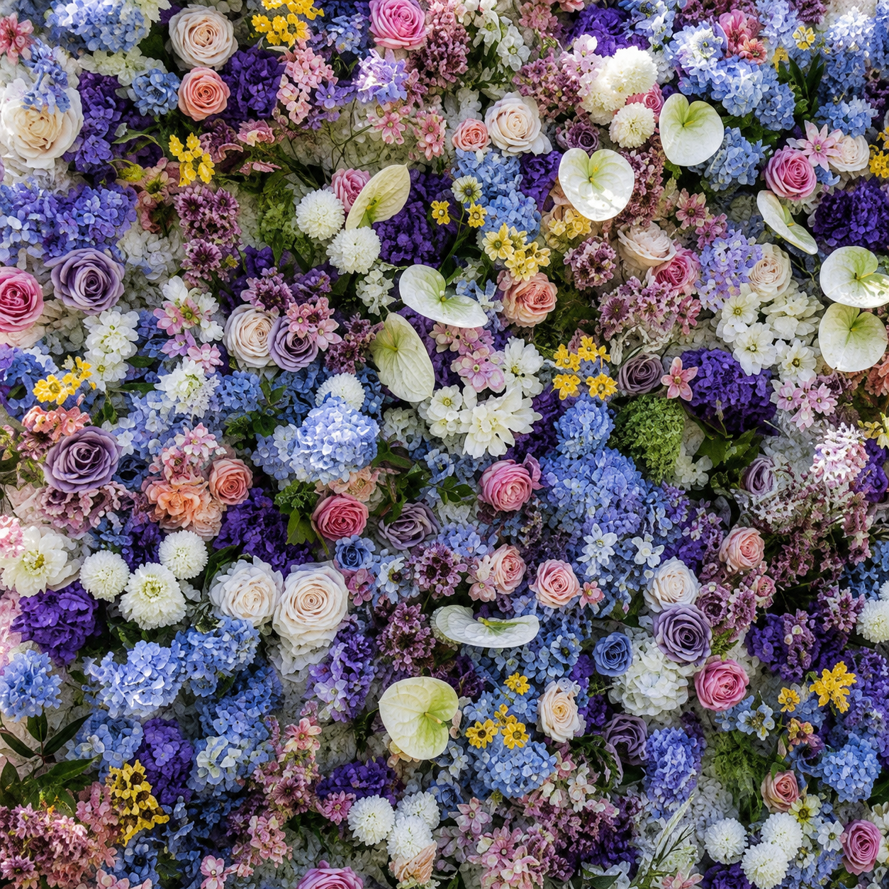 Blue, Pink, Yellow and White Pastel Premium Flower Backdrops | 276