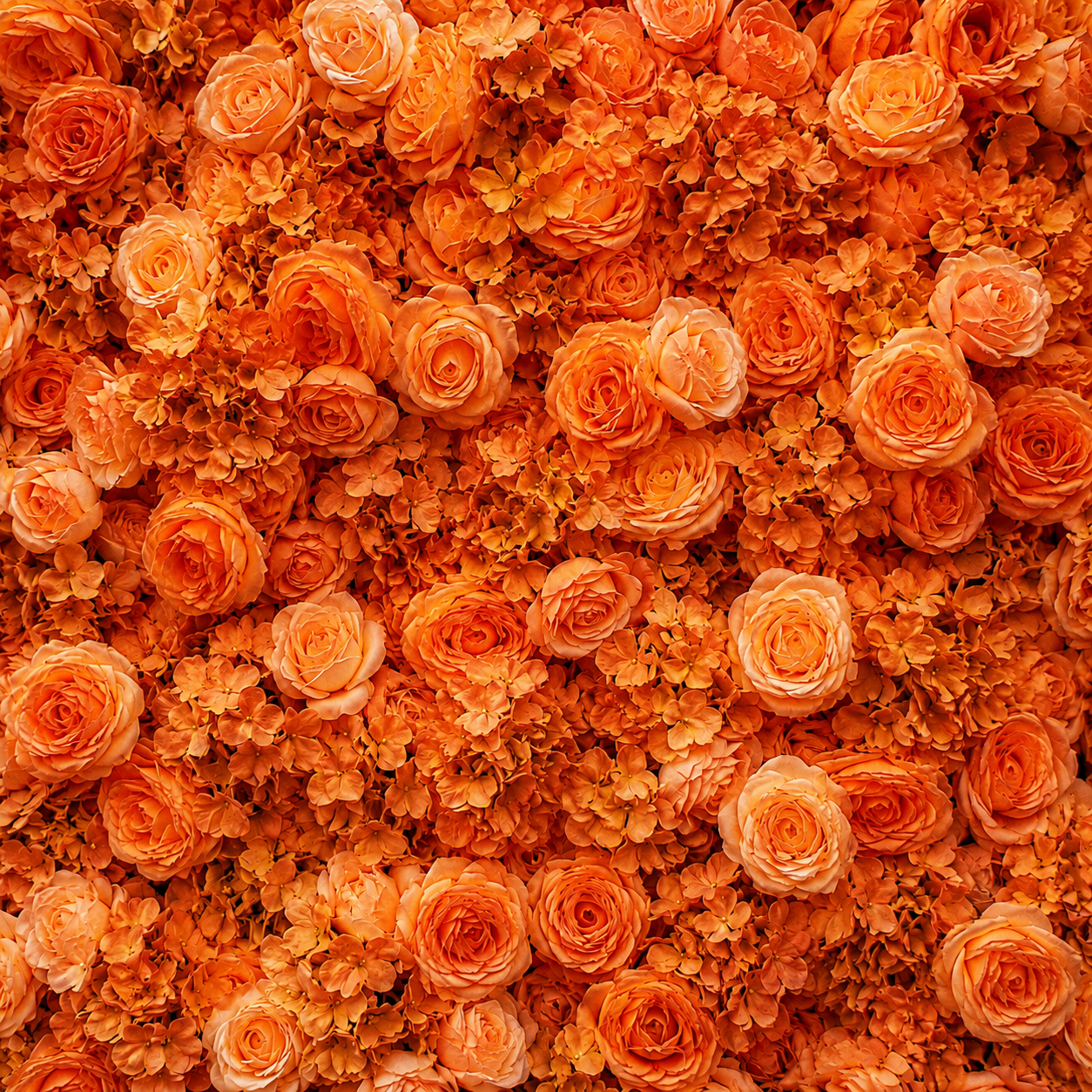 Classic Orange Rose Hydrangea Backdrop | 013