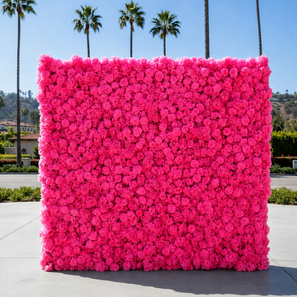 Classic Hot Pink Rose Hydrangea Backdrop | 003