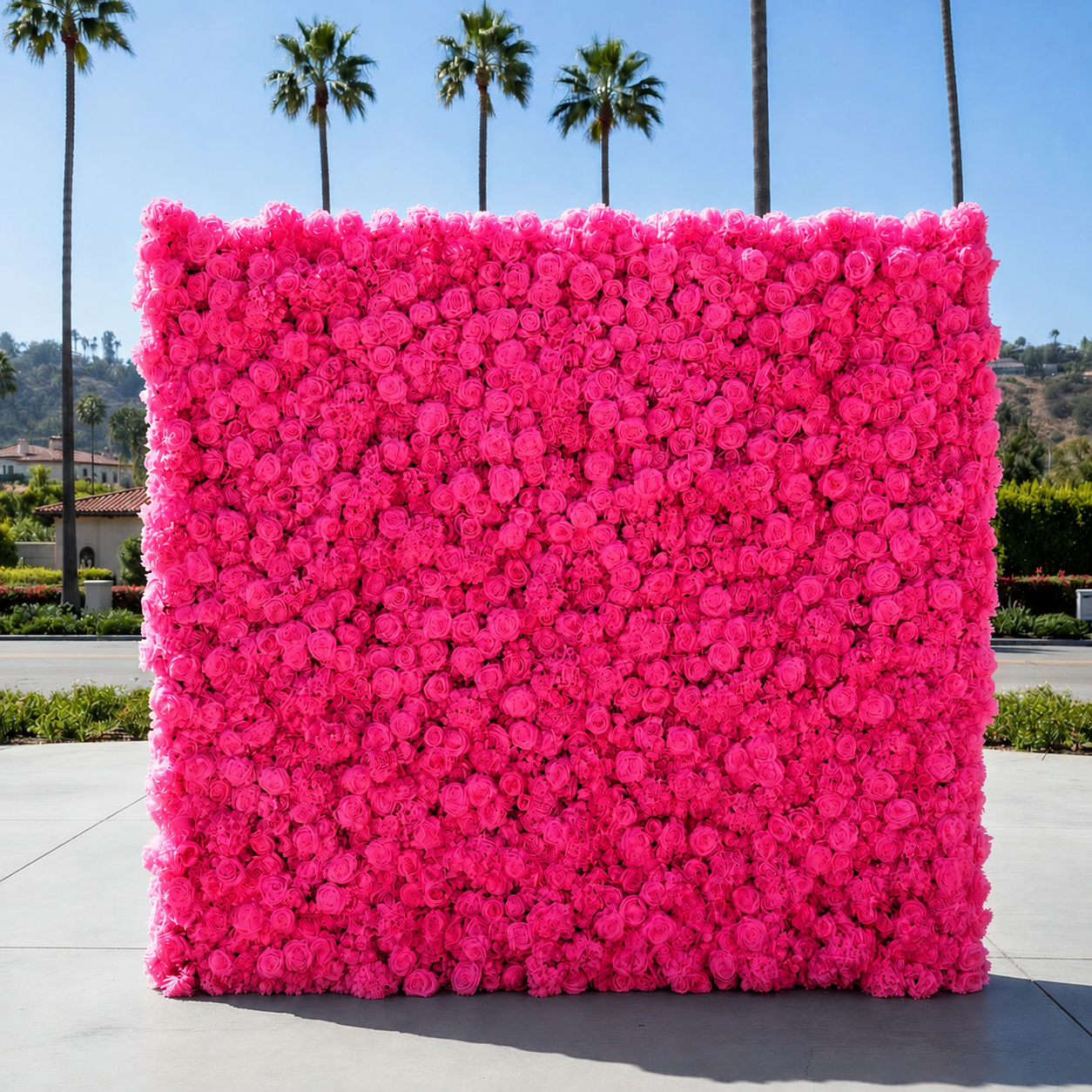 Classic Hot Pink Rose Hydrangea Backdrop | 003