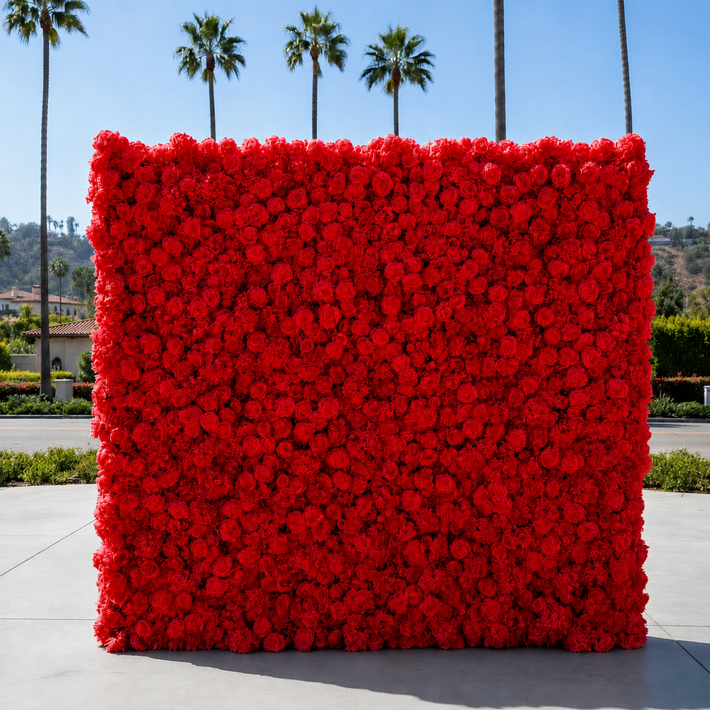 Classic Red Rose Hydrangea Backdrop | 004