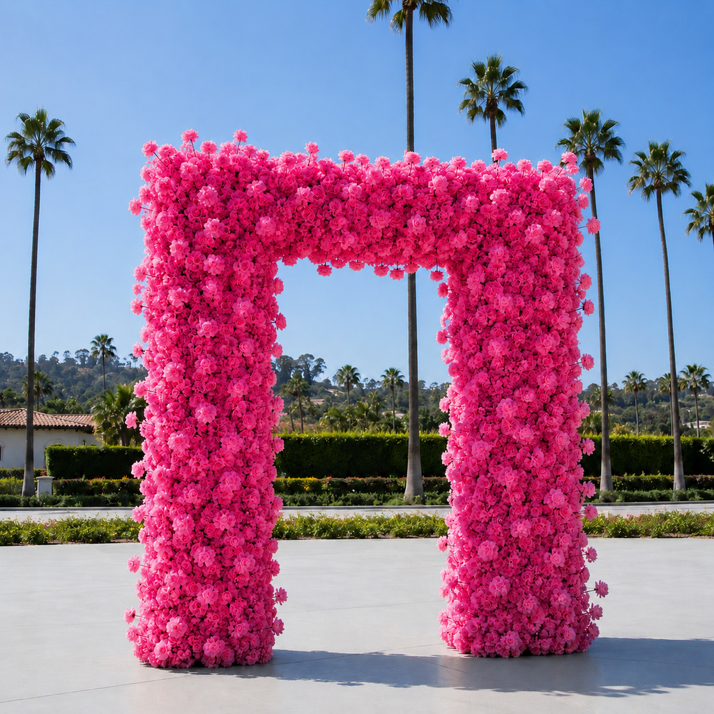 Classic Hot Pink Rose Hydrangea Backdrop | 003