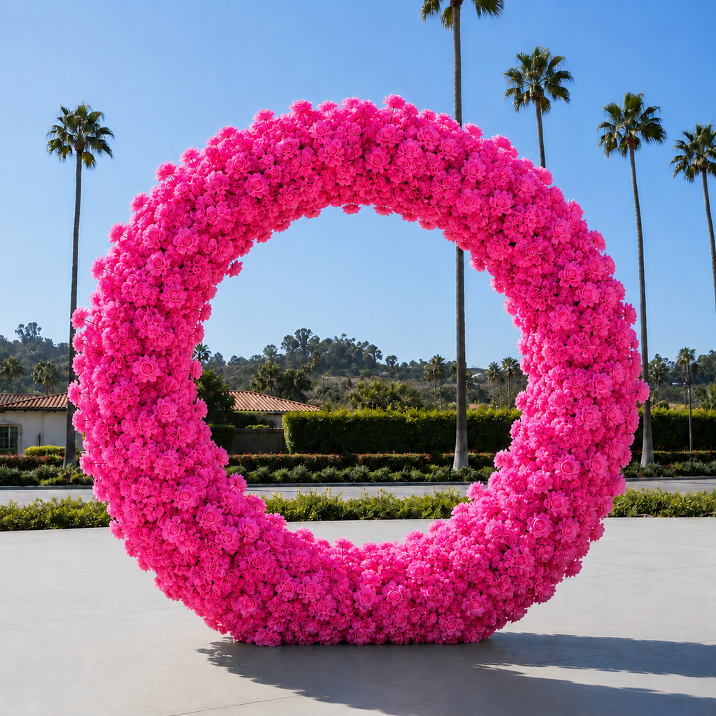 Classic Hot Pink Rose Hydrangea Backdrop | 003