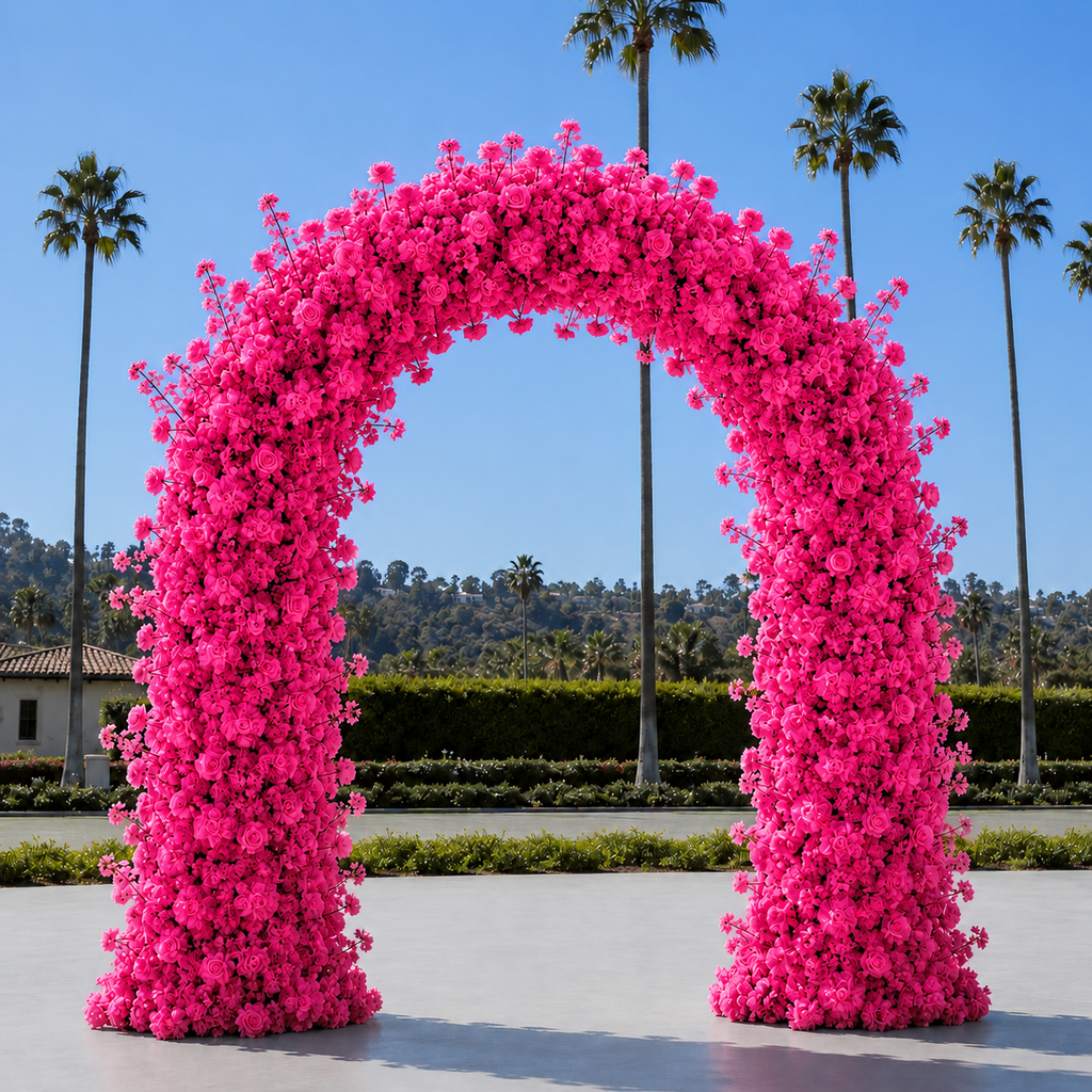 Classic Hot Pink Rose Hydrangea Backdrop | 003