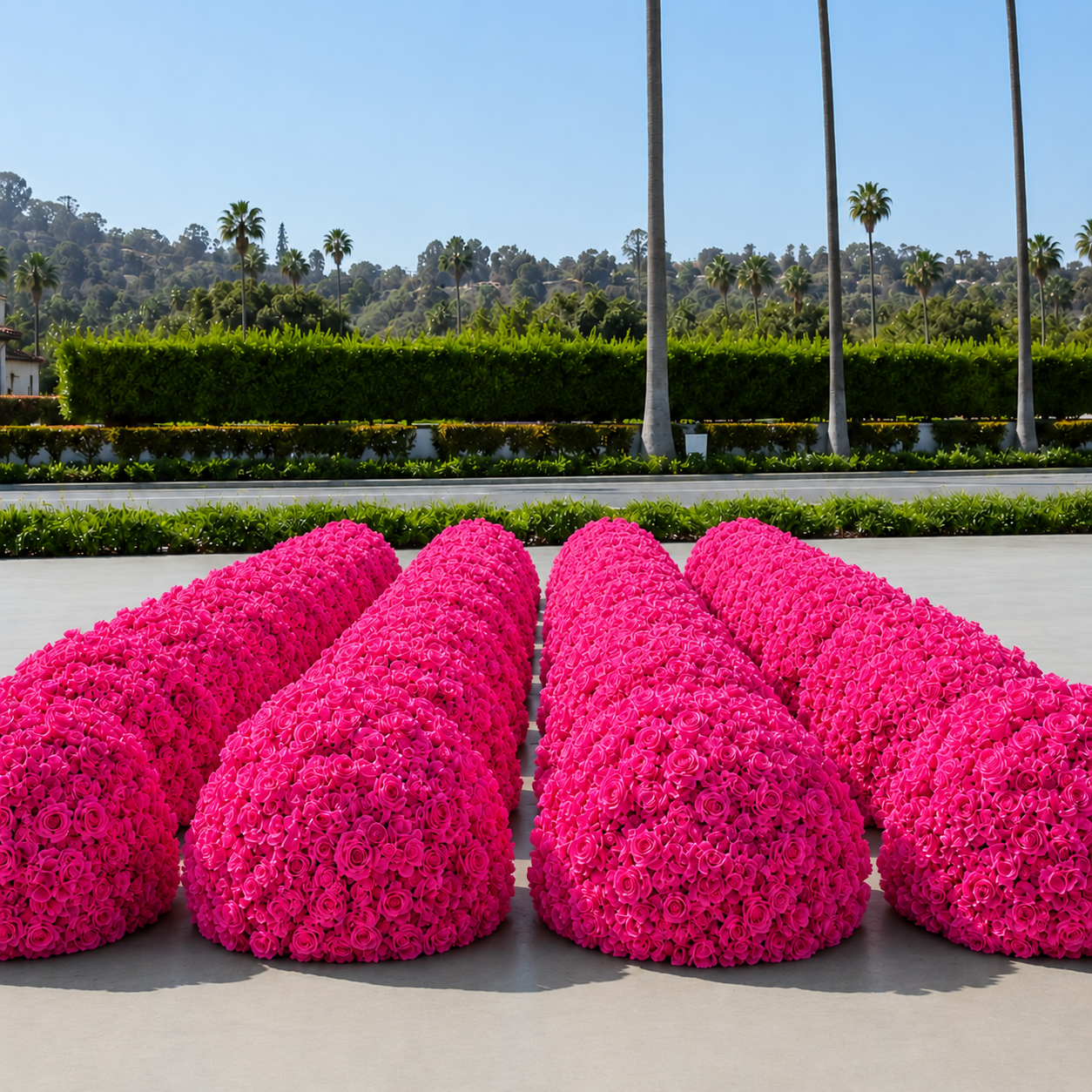 Classic Hot Pink Rose Hydrangea Backdrop | 003