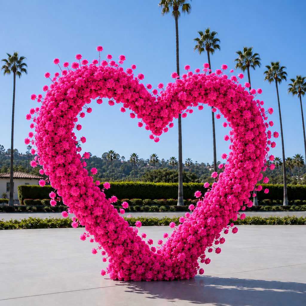 Classic Hot Pink Rose Hydrangea Backdrop | 003