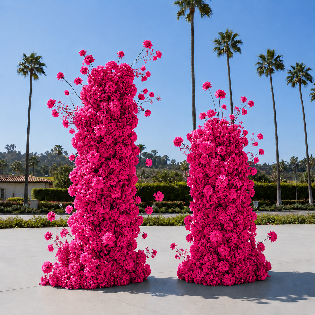 Classic Hot Pink Rose Hydrangea Backdrop | 003