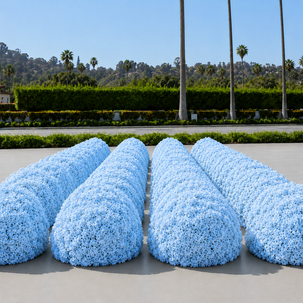 Classic Light Blue Rose Hydrangea Backdrop | 006
