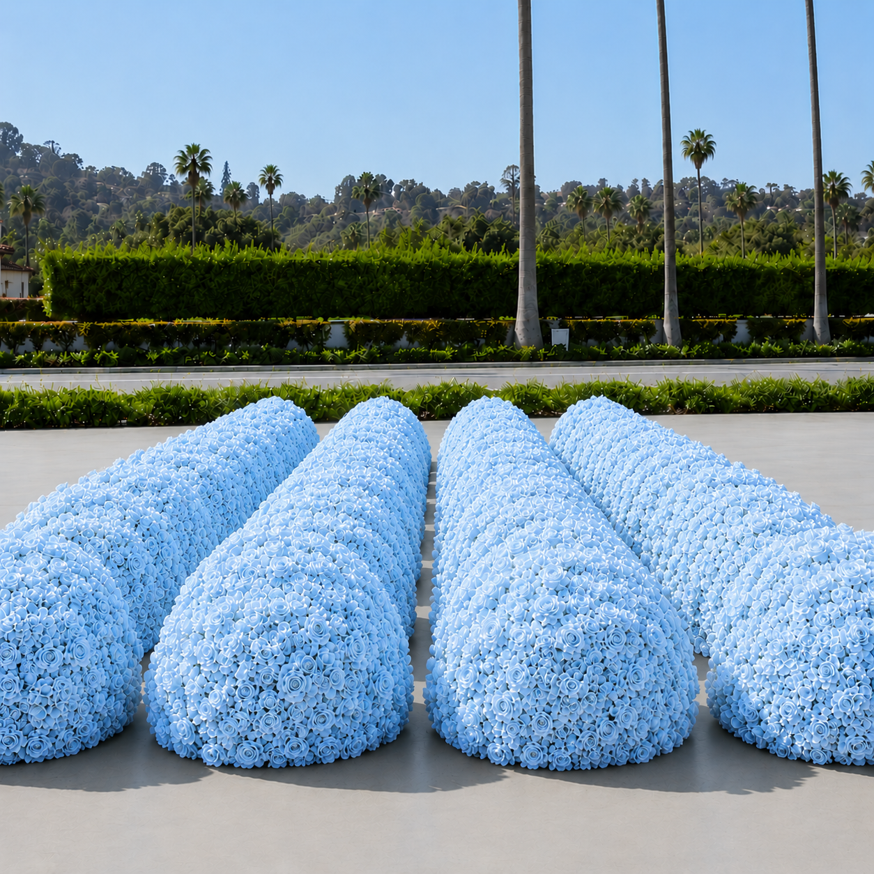 Classic Light Blue Rose Hydrangea Backdrop | 006