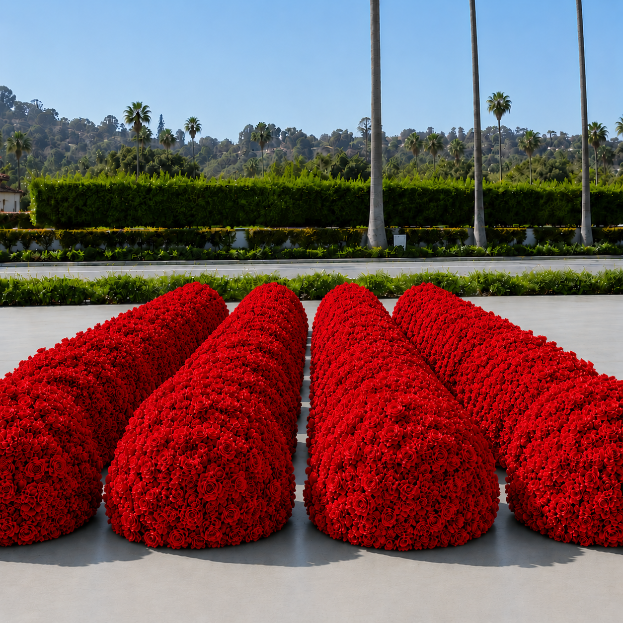 Classic Red Rose Hydrangea Backdrop | 004