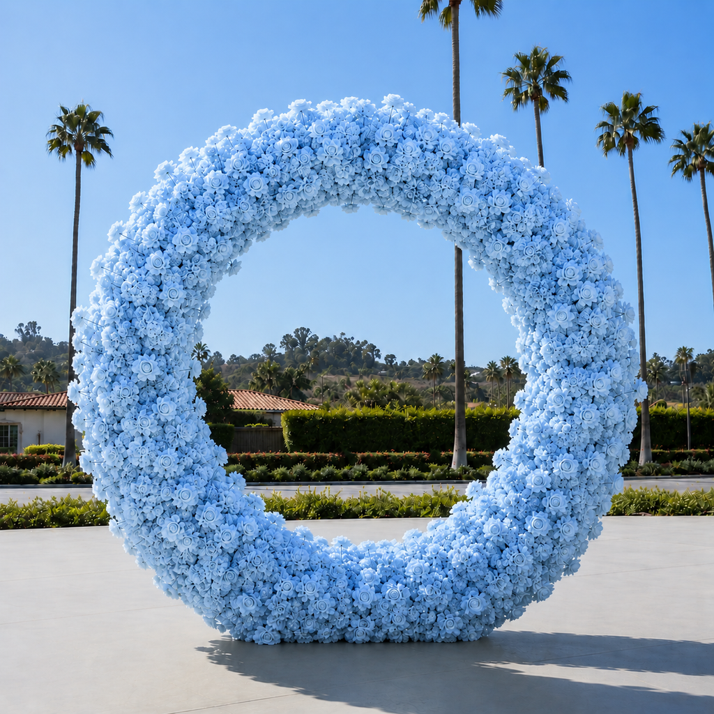 Classic Light Blue Rose Hydrangea Backdrop | 006
