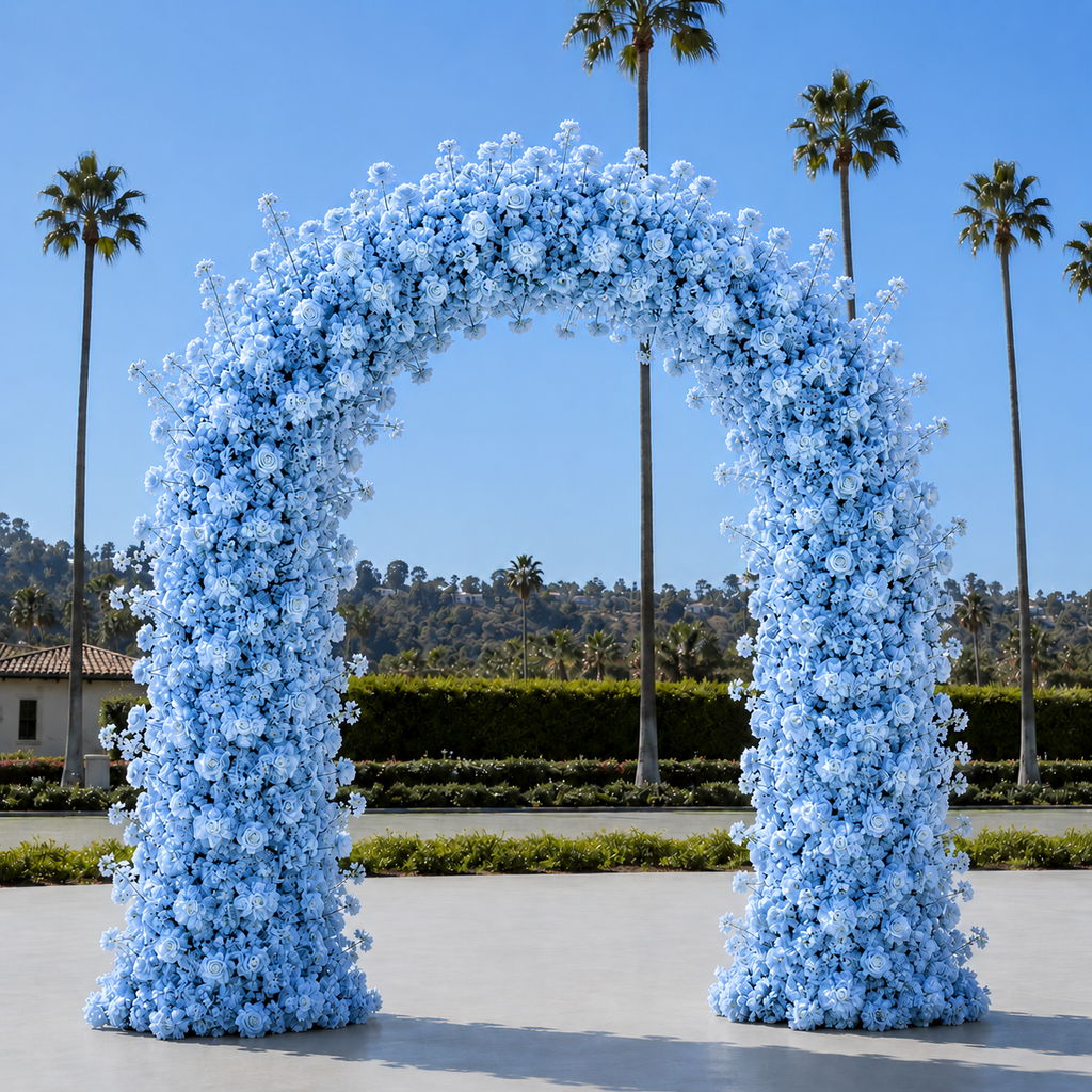 Classic Light Blue Rose Hydrangea Backdrop | 006
