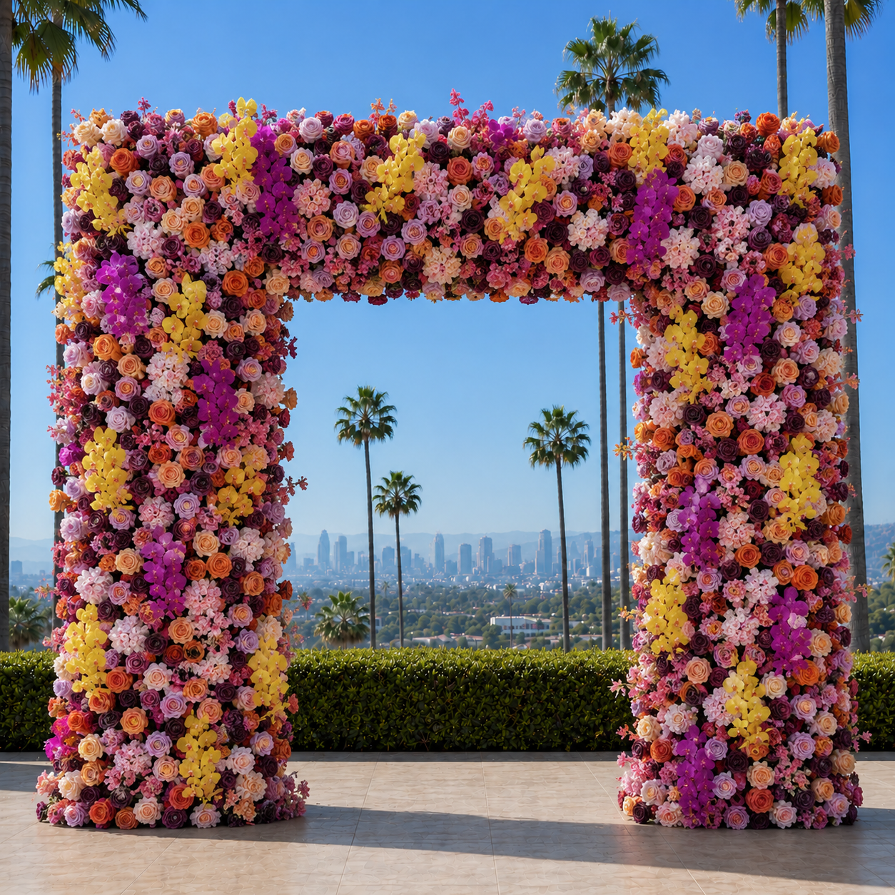 Dripping Purple & Yellow Rose Premium Flower Backdrops | 124