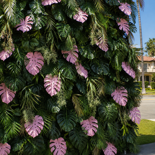 Beverly Hills Pink Tropical Premium Floral Greenery Backdrops | 512
