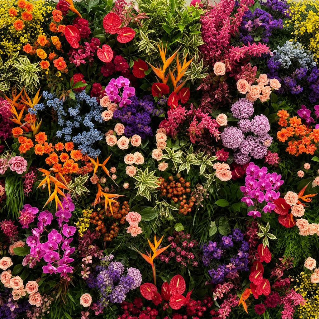Pink, Orange, Red, Purple Deluxe Premium Flower Backdrops | 335