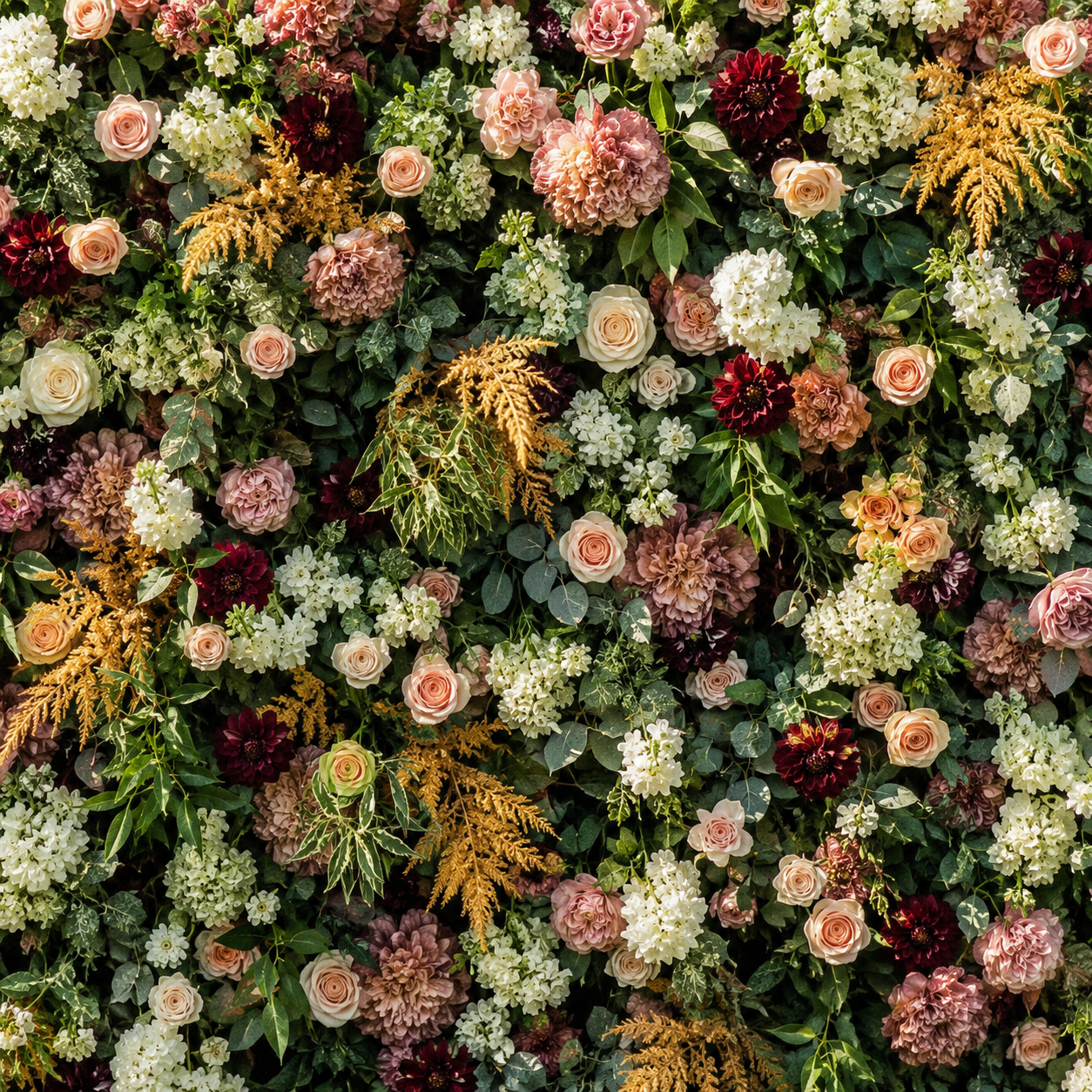 Orange Blush Greenery Premium Flower Backdrops | 172
