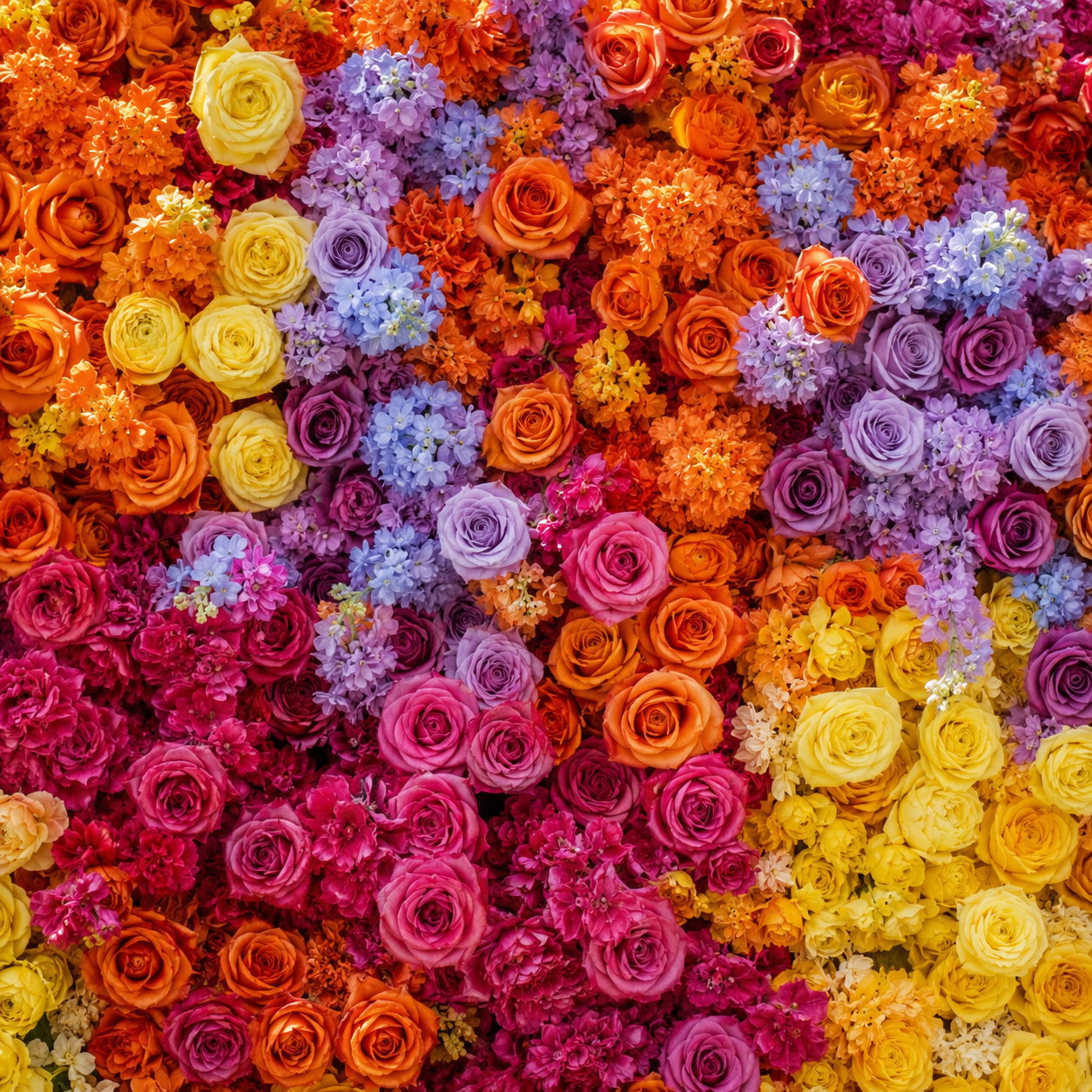 Orange, Purple, Pink and Yellow Premium Flower Backdrops | 032